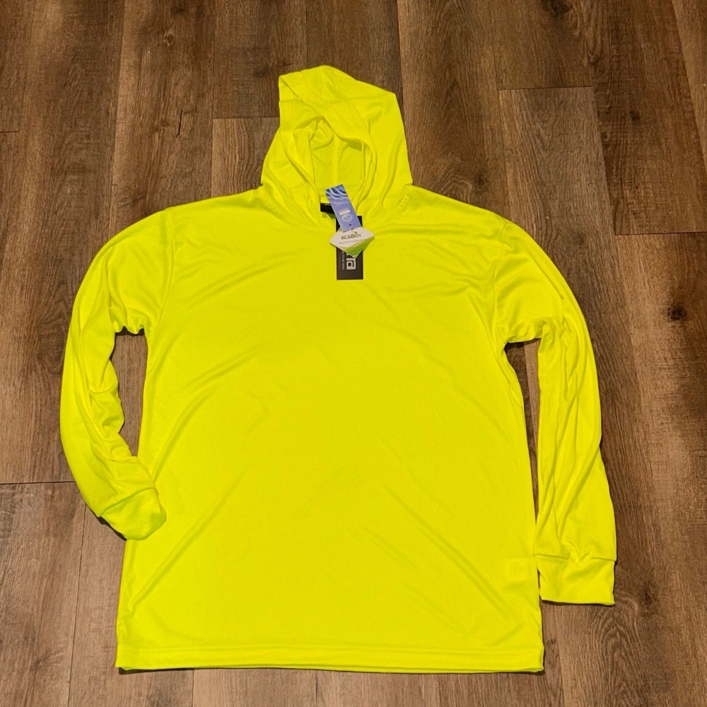 Fonirra Mens Neon Yellow Sun Protection Hoodie UPF 50+ Recycled Polyester LT015R